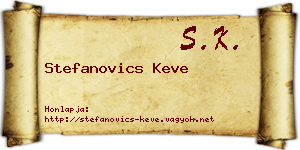Stefanovics Keve névjegykártya